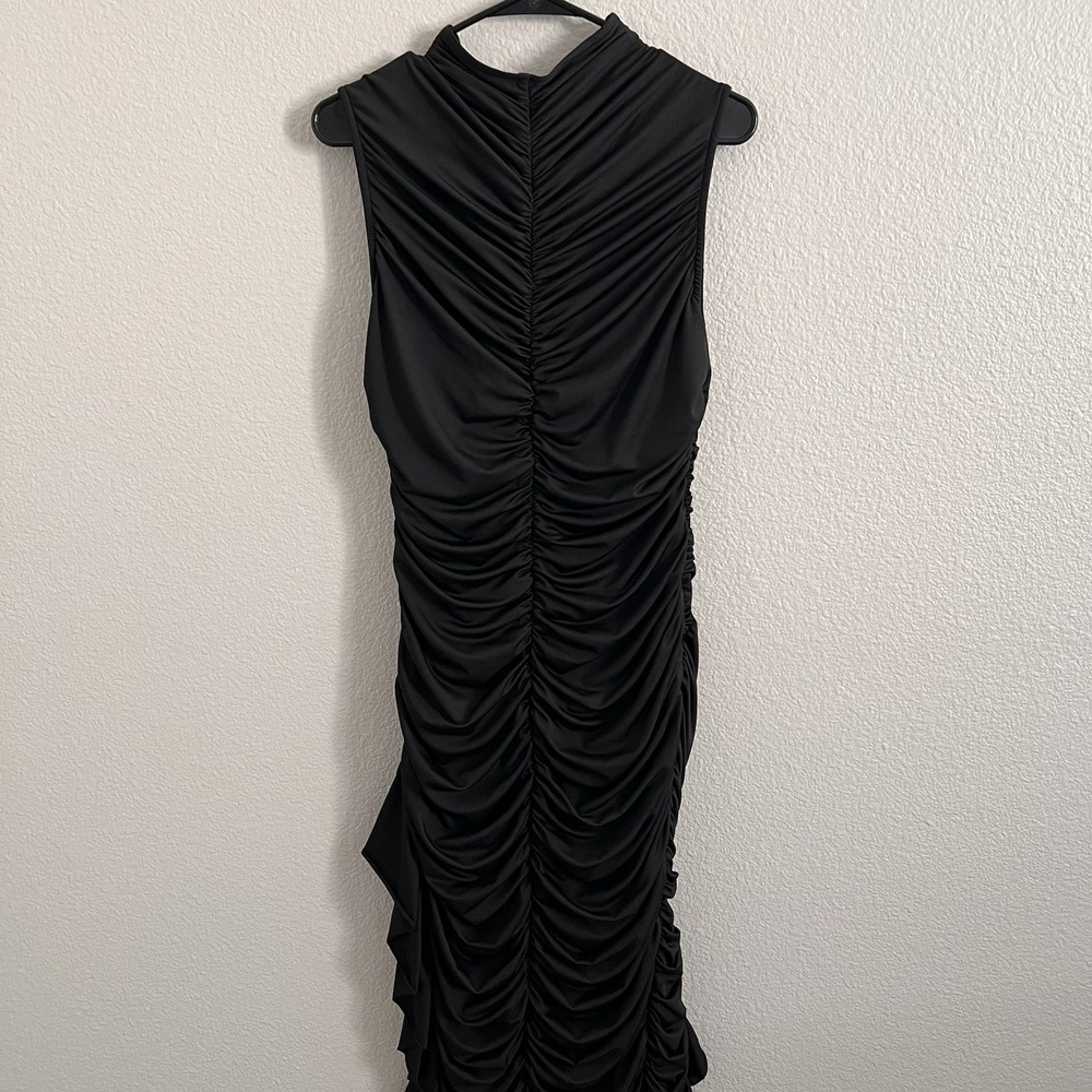 2XL Dress Maxi High low Ruffled Draped Ruche Asymmetrical Whimsigoth Stretch - Picture 8 of 11
